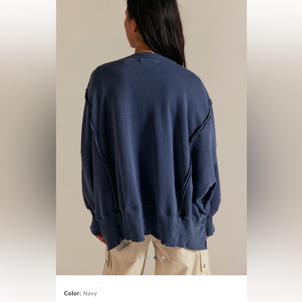 We The Free Camden Sweatshirt L Navy - Picture 4 of 10